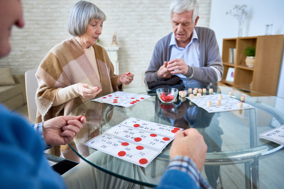 a group of seniors playing games together
