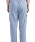 Women's Lightweight Elastic Stretch Waist Casual Denim Pull-on Cargo Pants - Silverts 6