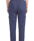 Women's Lightweight Elastic Stretch Waist Casual Denim Pull-on Cargo Pants - Silverts 10
