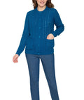 Women's Button Front Crochet Pointelle Cardigan with Pockets - Silverts 11