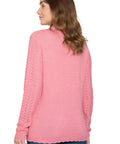 Women's Button Front Crochet Pointelle Cardigan with Pockets - Silverts 14