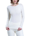 EGI ® Luxury Merino Wool Silk (85% Wool 15% Silk) Women's Long Sleeve T-Shirt. Proudly Made in Italy. (1411)