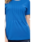 Women's Short Sleeve Cotton Knit T-shirt in Pintuck Style