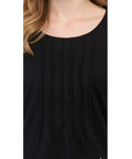 Women's Short Sleeve Cotton Knit T-shirt in Pintuck Style - Silverts 19
