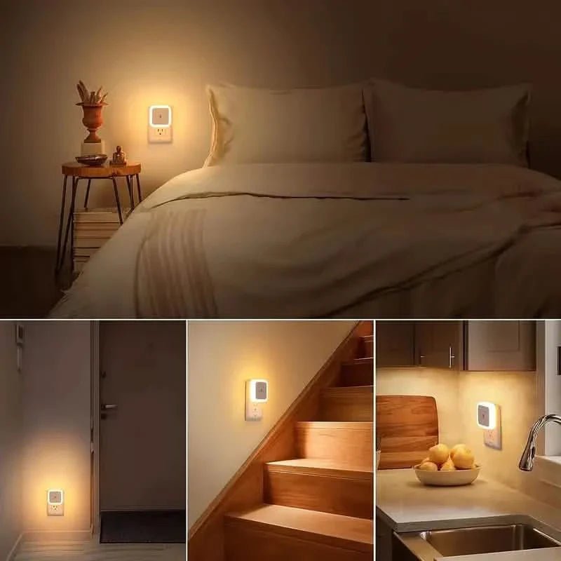 2-Pack: LED Night Light, Plug-in Wall Sconce with Auto Dusk to Dawn Sensor - Silverts 8