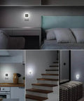 2-Pack: LED Night Light, Plug-in Wall Sconce with Auto Dusk to Dawn Sensor - Silverts 5