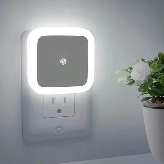 2-Pack: LED Night Light, Plug-in Wall Sconce with Auto Dusk to Dawn Sensor - Silverts 2