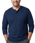 Men's Long Sleeve Henley shirt in cotton blend with 3 Button Placket & Chest Pocket - Silverts 7