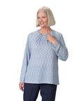 Women's Long Sleeve Open Back Sweater Knit Top - Clearance