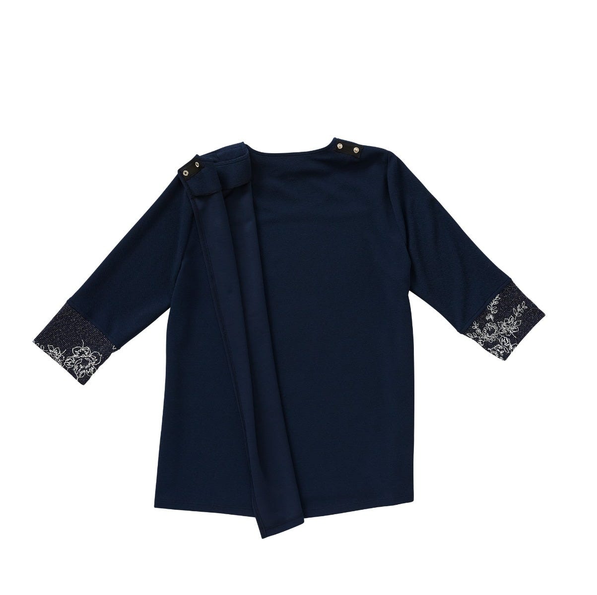 Women's Open Back 3/4 Sleeve Decorative Top