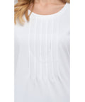 Women's Short Sleeve Cotton Knit T-shirt in Pintuck Style - Silverts 24