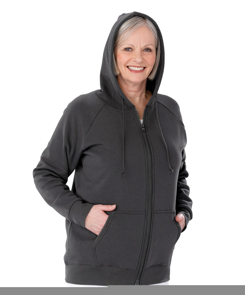 Womens Magnetic-Zipper Hoodie with Pockets - Clearance