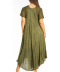 Sakkas Egan Women's Long Embroidered Caftan Dress / Cover Up With Embroidered Cap Sleeves