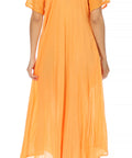 Sakkas Egan Women's Long Embroidered Caftan Dress / Cover Up With Embroidered Cap Sleeves