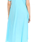 Sakkas Egan Women's Long Embroidered Caftan Dress / Cover Up With Embroidered Cap Sleeves