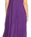 Sakkas Egan Women's Long Embroidered Caftan Dress / Cover Up With Embroidered Cap Sleeves