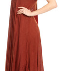 Sakkas Egan Women's Long Embroidered Caftan Dress / Cover Up With Embroidered Cap Sleeves