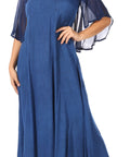 Sakkas Niam Women's Maxi Capelet Long Dress Celtic Medieval Renaissance Adjustable - Buy One Get One