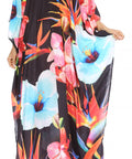 Sakkas Georgettina Flowy Rhinestone V Neck Long Caftan Dress/Cover Up