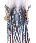 Sakkas Georgettina Flowy Rhinestone V Neck Long Caftan Dress/Cover Up