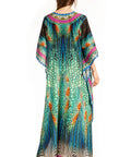Sakkas Georgettina Flowy Rhinestone V Neck Long Caftan Dress/Cover Up