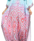 Sakkas Georgettina Flowy Rhinestone V Neck Long Caftan Dress/Cover Up