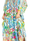 Sakkas Georgettina 2025 Flowy Rhinestone V Neck Long Caftan Dress / Cover Up