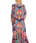 Sakkas Georgettina 2025 Flowy Rhinestone V Neck Long Caftan Dress / Cover Up