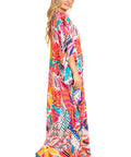 Sakkas Georgettina 2025 Flowy Rhinestone V Neck Long Caftan Dress / Cover Up
