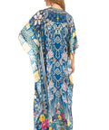 Sakkas Georgettina 2025 Flowy Rhinestone V Neck Long Caftan Dress / Cover Up