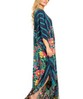 Sakkas Georgettina 2025 Flowy Rhinestone V Neck Long Caftan Dress / Cover Up