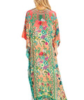 Sakkas Georgettina 2025 Flowy Rhinestone V Neck Long Caftan Dress / Cover Up