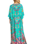 Sakkas Georgettina 2025 Flowy Rhinestone V Neck Long Caftan Dress / Cover Up