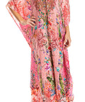 Sakkas Georgettina 2025 Flowy Rhinestone V Neck Long Caftan Dress / Cover Up