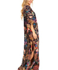 Sakkas Georgettina 2025 Flowy Rhinestone V Neck Long Caftan Dress / Cover Up