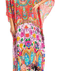 Sakkas Georgettina 2025 Flowy Rhinestone V Neck Long Caftan Dress / Cover Up