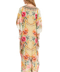 Sakkas Georgettina 2025 Flowy Rhinestone V Neck Long Caftan Dress / Cover Up