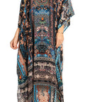 Sakkas Georgettina 2025 Flowy Rhinestone V Neck Long Caftan Dress / Cover Up