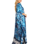 Sakkas Georgettina 2025 Flowy Rhinestone V Neck Long Caftan Dress / Cover Up