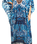 Sakkas Georgettina 2025 Flowy Rhinestone V Neck Long Caftan Dress / Cover Up