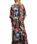 Sakkas Georgettina 2025 Flowy Rhinestone V Neck Long Caftan Dress / Cover Up