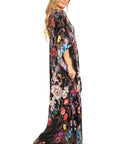 Sakkas Georgettina 2025 Flowy Rhinestone V Neck Long Caftan Dress / Cover Up