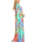 Sakkas Georgettina 2025 Flowy Rhinestone V Neck Long Caftan Dress / Cover Up