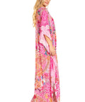 Sakkas Georgettina 2025 Flowy Rhinestone V Neck Long Caftan Dress / Cover Up