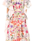 Sakkas Georgettina Flowy Rhinestone V Neck Long Caftan Dress/Cover Up