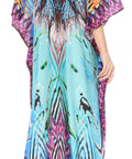 Sakkas Georgettina Flowy Rhinestone V Neck Long Caftan Dress/Cover Up