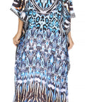 Sakkas Georgettina Flowy Rhinestone V Neck Long Caftan Dress/Cover Up