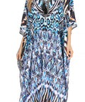 Sakkas Georgettina Flowy Rhinestone V Neck Long Caftan Dress/Cover Up