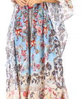 Sakkas Georgettina Flowy Rhinestone V Neck Long Caftan Dress/Cover Up