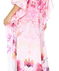 Sakkas Georgettina Flowy Rhinestone V Neck Long Caftan Dress/Cover Up